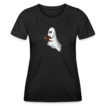 Geist - Frauen Funktions-T-Shirt - Schwarz - Vorne - AI Model Female 172 light (172cm)
