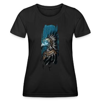 Göttlicher Wächter: Ägyptens Gott Horus - Frauen Funktions-T-Shirt - Schwarz - Vorne - AI Model Female 172 light (172cm)