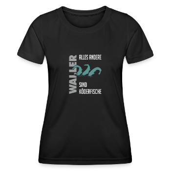 Wels fischen Kampf mit dem starken Wels - Frauen Funktions-T-Shirt - Schwarz - Vorne - AI Model Female 172 light (172cm)