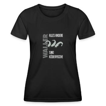 Wels fischen Kampf mit dem starken Wels - Frauen Funktions-T-Shirt - Schwarz - Vorne - AI Model Female 172 light (172cm)