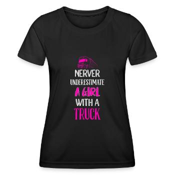 Truck driver Truck driver Professional driver - Women's Functional T-Shirt - black - Front - AI Model Female 172 light (172cm)