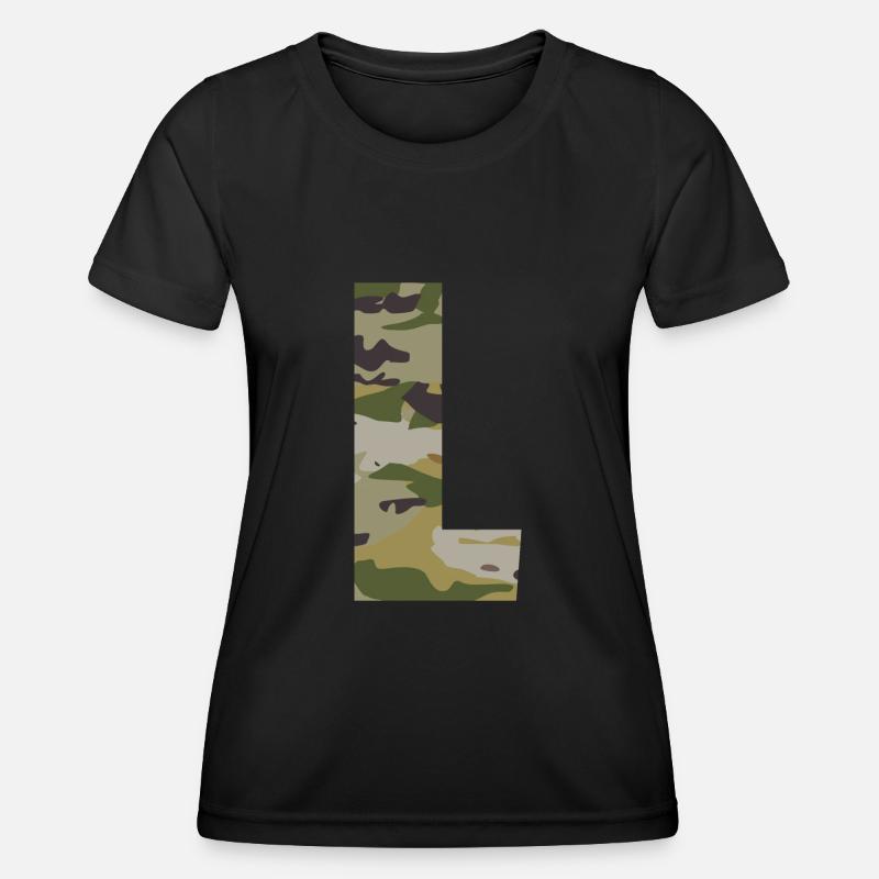 Camouflage letter L - Women's Functional T-Shirt - black