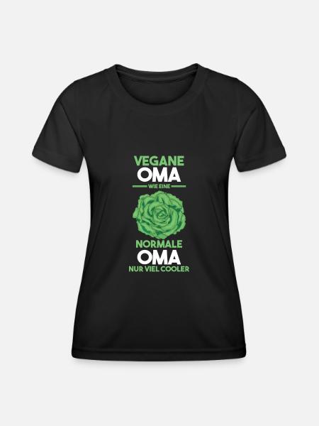 Oma Veganer Vegan - Frauen Funktions-T-Shirt - Schwarz