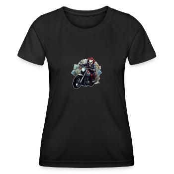 Clown tueur - T-shirt sport Femme - noir - Devant - AI Model Female 172 light (172cm)