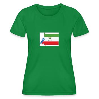 Flagge Äquatorialguinea, Map - Frauen Funktions-T-Shirt - Kelly Green - Vorne - AI Model Female 172 dark (172cm)