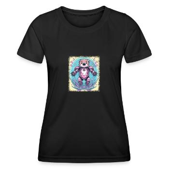 Aquatic Animal Present Baby Otter Joke Statement - Women's Functional T-Shirt - black - Front - AI Model Female 172 light (172cm)