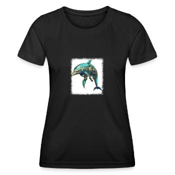 vie marine drôle dictons cool happy génial - T-shirt sport Femme - noir - Devant - AI Model Female 172 light (172cm)