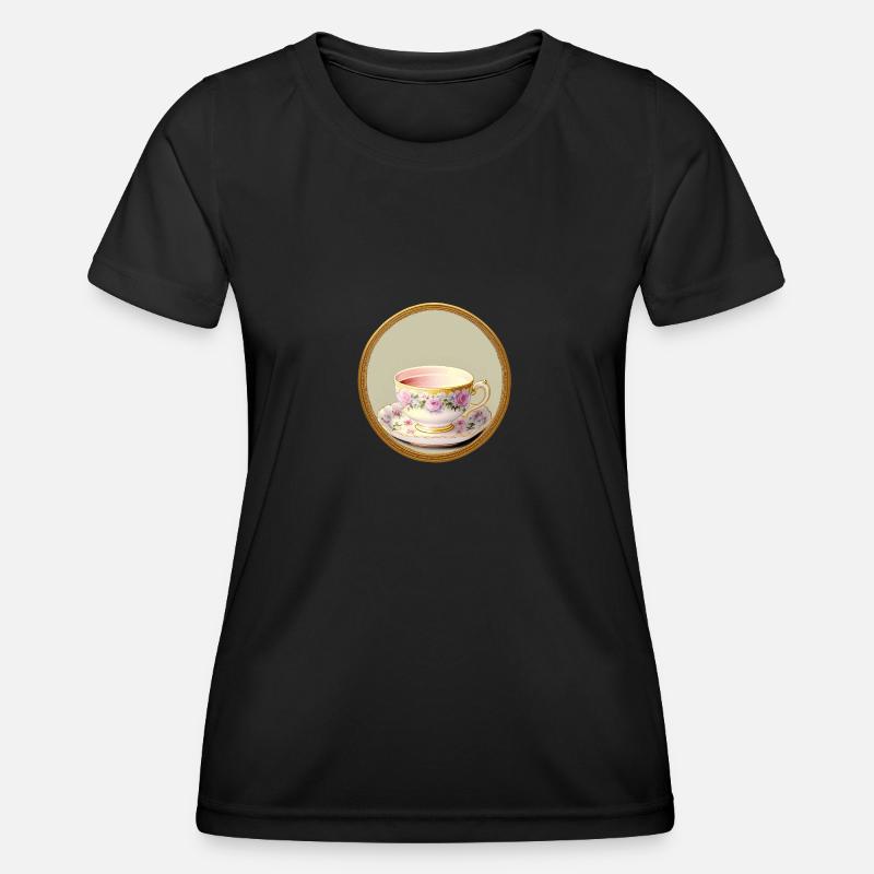 Eine Tasse Tee oder Kaffee? - Frauen Funktions-T-Shirt - Schwarz