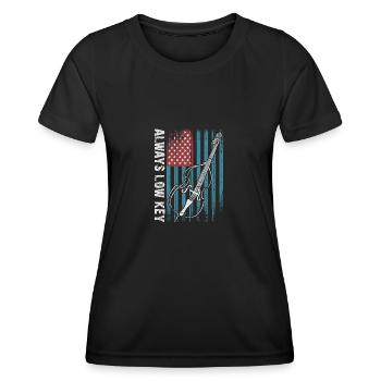 More bass - no treble - double bass for bass players - Women's Functional T-Shirt - black - Front - AI Model Female 172 light (172cm)