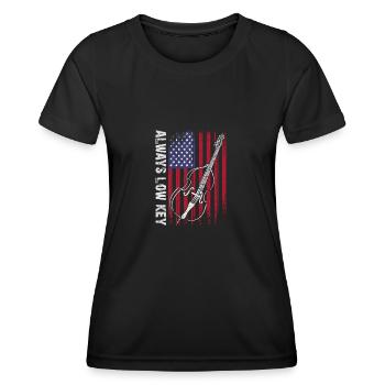 More bass - no treble - double bass for musicians - Women's Functional T-Shirt - black - Front - AI Model Female 172 light (172cm)