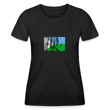 Drapeau de Djibouti - T-shirt sport Femme - noir - Devant - AI Model Female 172 light (172cm)