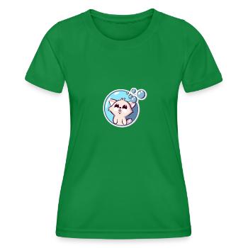 Savon Bubbles Chat - T-shirt sport Femme - vert - Devant - AI Model Female 172 dark (172cm)