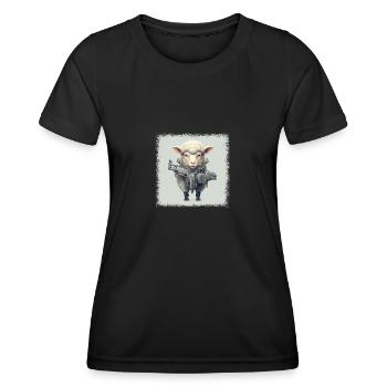 awesome animal design american farmer tshirts cool - Frauen Funktions-T-Shirt - Schwarz - Vorne - AI Model Female 172 light (172cm)