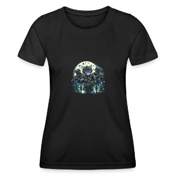 Ronronnements spéciaux - T-shirt sport Femme - noir - Devant - AI Model Female 172 light (172cm)