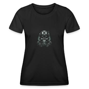 Schädel des Soldaten - Frauen Funktions-T-Shirt - Schwarz - Vorne - AI Model Female 172 light (172cm)
