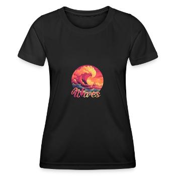 Waves Colorful Design - Women's Functional T-Shirt - black - Front - AI Model Female 172 light (172cm)