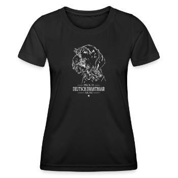 German Wirehaired Mom Dog Dog Wilsigns - Women's Functional T-Shirt - black - Front - AI Model Female 172 light (172cm)