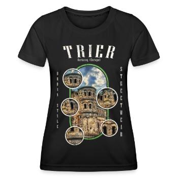 Trier Deutschland Stadt Skyline Heimat Liebe - Frauen Funktions-T-Shirt - Schwarz - Vorne - AI Model Female 172 light (172cm)