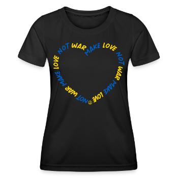 Make Love No War Peace Ukraine - Women's Functional T-Shirt - black - Front - AI Model Female 172 light (172cm)
