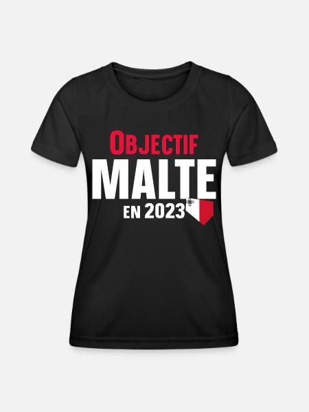 Malte 2023 Maltais Europe Pays Cadeau Humour - T-shirt sport Femme - noir