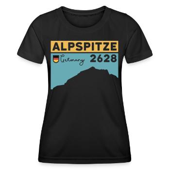 Alpspitze Höhe Wanderung Klettersteig Nesselwang - Frauen Funktions-T-Shirt - Schwarz - Vorne - AI Model Female 172 light (172cm)