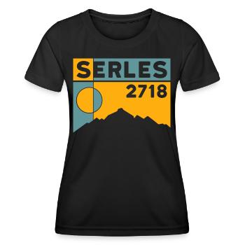 Serles Höhe Gipfel Wanderung Bergtour Stubaital - Frauen Funktions-T-Shirt - Schwarz - Vorne - AI Model Female 172 light (172cm)