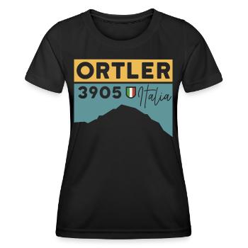 Ortler Ascent Souvenir Mountain Tour Ski Touring Tour - Women's Functional T-Shirt - black - Front - AI Model Female 172 light (172cm)