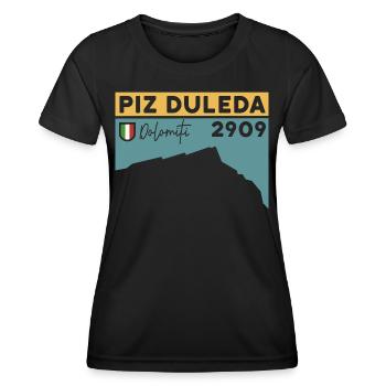 Piz Duleda Randonnée Ascension Dolomites - T-shirt sport Femme - noir - Devant - AI Model Female 172 light (172cm)