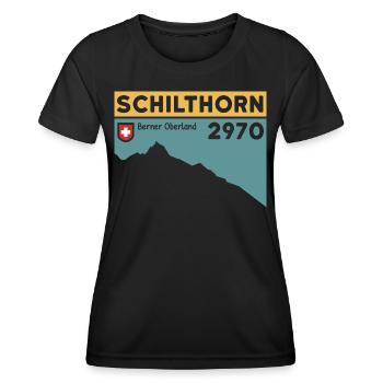 Schilthorn Randonnée Randonnée Ski Oberland bernois - T-shirt sport Femme - noir - Devant - AI Model Female 172 light (172cm)