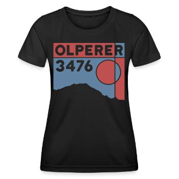 Olperer Nordgrat Brücke Überschreitung Wanderung - Frauen Funktions-T-Shirt - Schwarz - Vorne - AI Model Female 172 light (172cm)