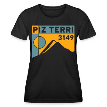 Piz Terri Adula Alpen Bergtour Andenken - Frauen Funktions-T-Shirt - Schwarz - Vorne - AI Model Female 172 light (172cm)