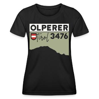 Olperer Tirol Ascent Crossing Souvenir - Women's Functional T-Shirt - black - Front - AI Model Female 172 light (172cm)