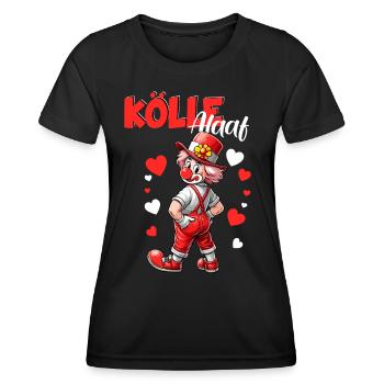 Cologne Kölle Alaaf Carnaval Clown Rut Wiess Déguisement - T-shirt sport Femme - noir - Devant - AI Model Female 172 light (172cm)