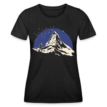 Matterhorn Hiking Hike Souvenir Zermatt - Women's Functional T-Shirt - black - Front - AI Model Female 172 light (172cm)