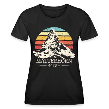 Matterhorn Climbing Finisher Skiing Zermatt - Women's Functional T-Shirt - black - Front - AI Model Female 172 light (172cm)