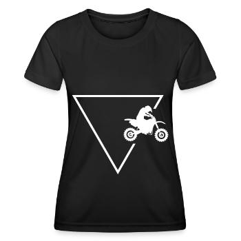 Dreieck 1 und Motorrad - (MOTORRAD) (2) - Frauen Funktions-T-Shirt - Schwarz - Vorne - AI Model Female 172 light (172cm)