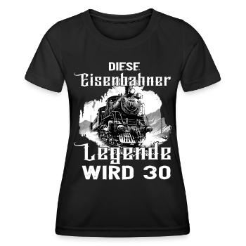 Eisenbahner Eisenbahn 30 Geburtstag Spruch - Frauen Funktions-T-Shirt - Schwarz - Vorne - AI Model Female 172 light (172cm)