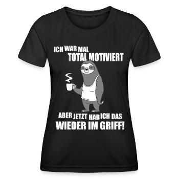 Ich war mal total motiviert - Frauen Funktions-T-Shirt - Schwarz - Vorne - AI Model Female 172 light (172cm)