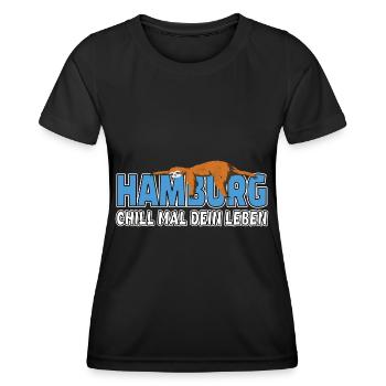Hamburg Home sweet home Faultier Heimt - Frauen Funktions-T-Shirt - Schwarz - Vorne - AI Model Female 172 light (172cm)
