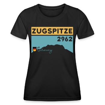 Zugspitze Höhe Randonnée Train Allemagne - T-shirt sport Femme - noir - Devant - AI Model Female 172 light (172cm)
