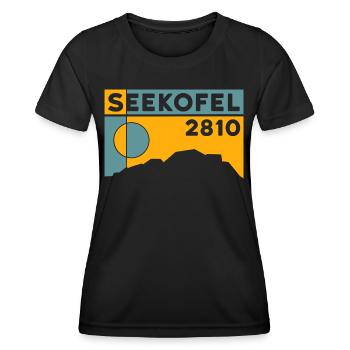 Seekofel Dolomites Hiking Hike Circular Hike - Women's Functional T-Shirt - black - Front - AI Model Female 172 light (172cm)