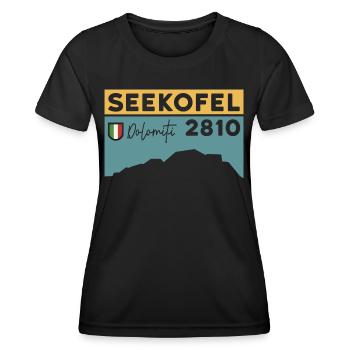 Seekofel Dolomites Hiking Hike Circular Hike - Women's Functional T-Shirt - black - Front - AI Model Female 172 light (172cm)