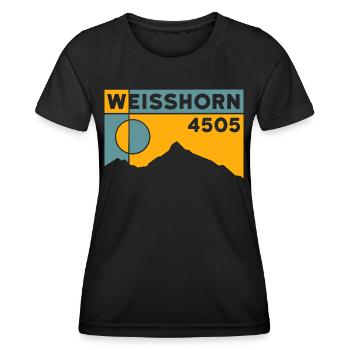 Weisshorn Wallis - Frauen Funktions-T-Shirt - Schwarz - Vorne - AI Model Female 172 light (172cm)