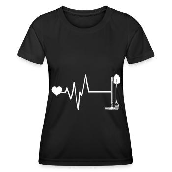 Schaufel Puls Herz Liebe - Frauen Funktions-T-Shirt - Schwarz - Vorne - AI Model Female 172 light (172cm)