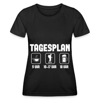 Tagesplan - (W) - Frauen Funktions-T-Shirt - Schwarz - Vorne - AI Model Female 172 light (172cm)