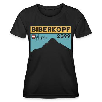 Biberkopf Höhe Warth Schröcken Skigebiet Wandern - Frauen Funktions-T-Shirt - Schwarz - Vorne - AI Model Female 172 light (172cm)