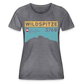 Wildspitze Skitour Hochtour Normalweg Wanderung - Frauen Funktions-T-Shirt - dunkle Melange  - Vorne - AI Model Female 172 light (172cm)