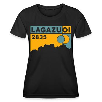 Monte Lagazuoi Dolomiten Tout Andenken Souvenir - Frauen Funktions-T-Shirt - Schwarz - Vorne - AI Model Female 172 light (172cm)