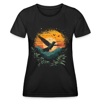 hummingbird, bird, nature, animals, wilderness, nectar - Women's Functional T-Shirt - black - Front - AI Model Female 172 light (172cm)