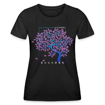 Succès / Succès / Argent - Money Tree Motivation - T-shirt sport Femme - noir - Devant - AI Model Female 172 light (172cm)